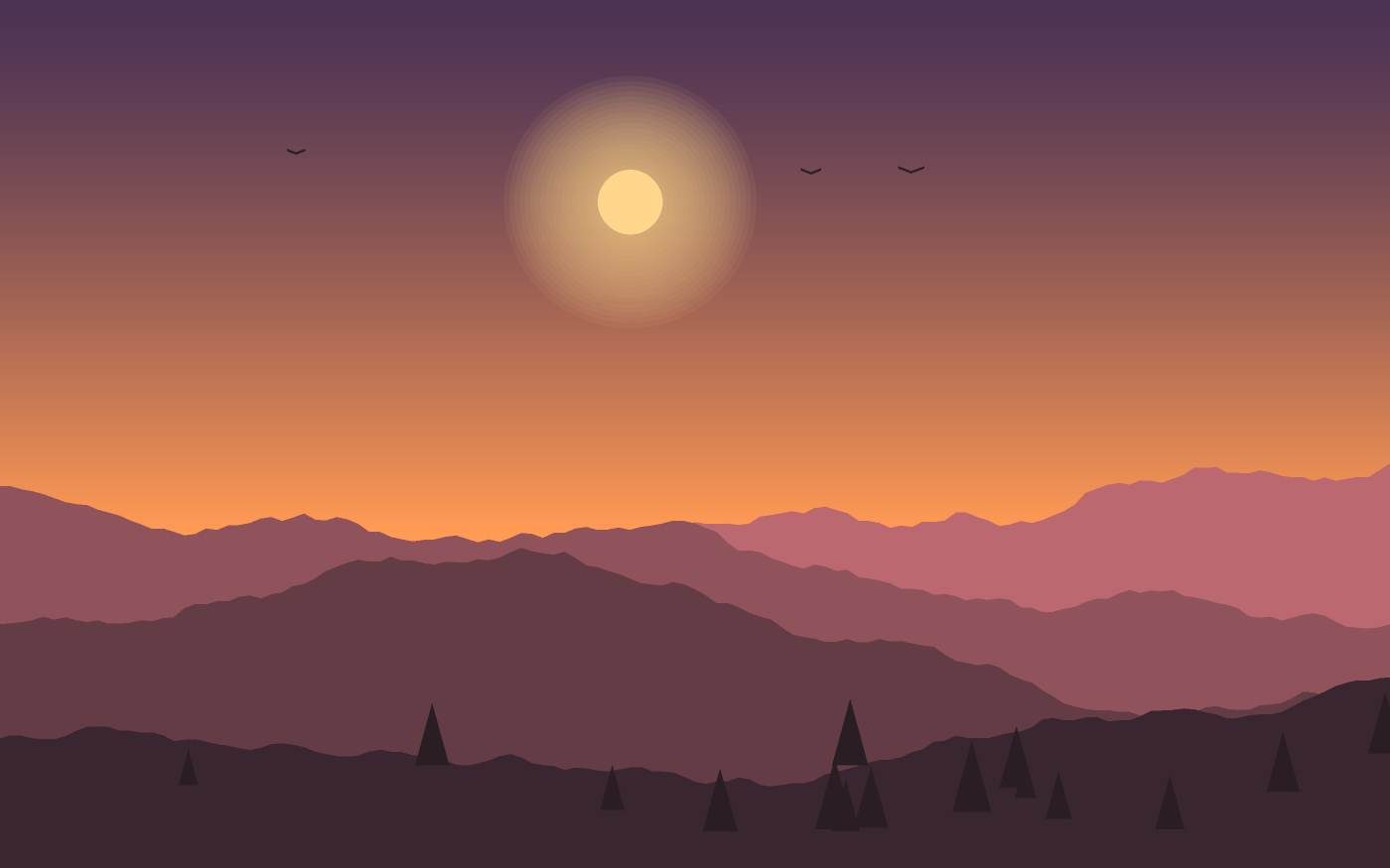 Ilustração de uma paisagem