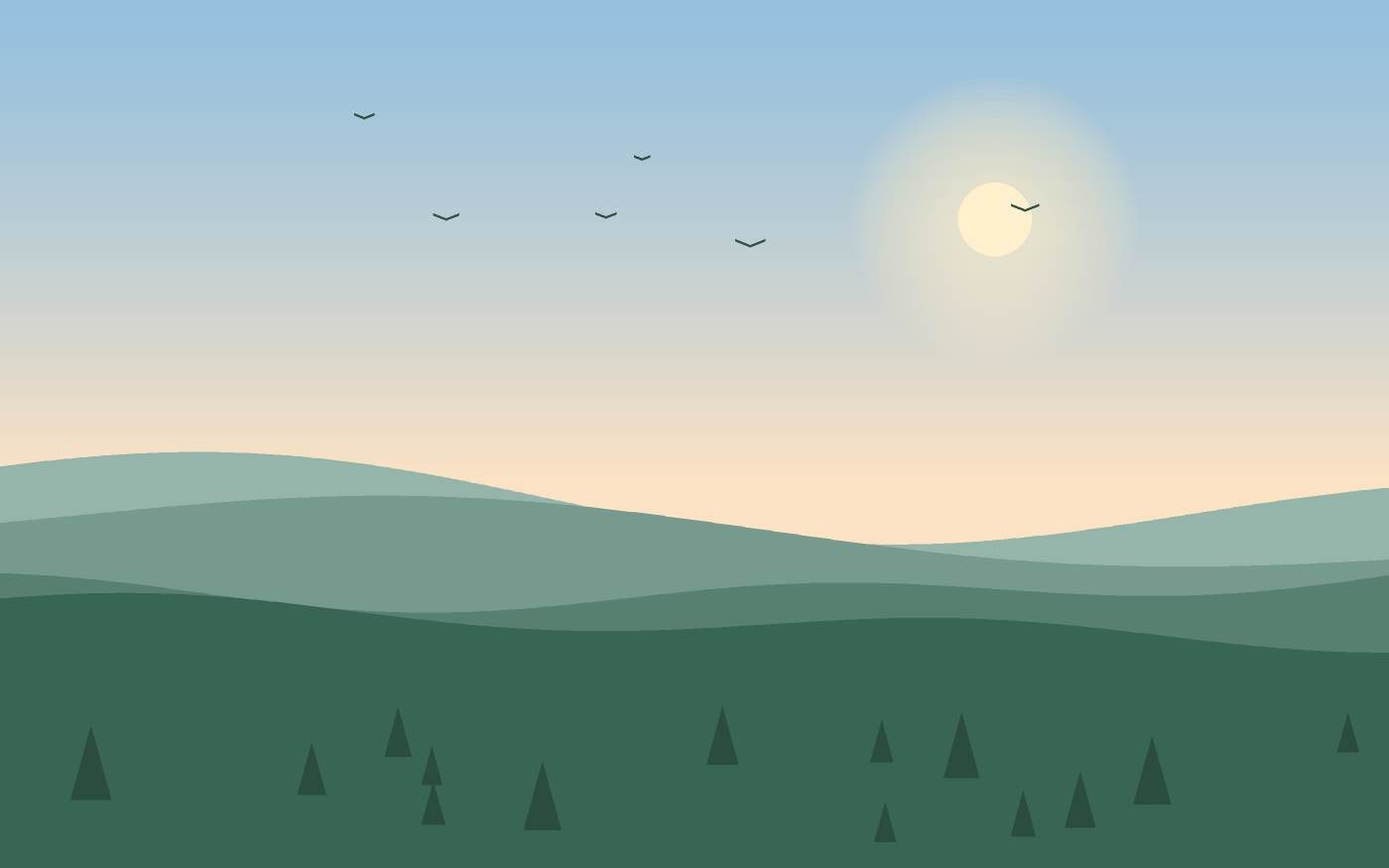 Ilustração de uma paisagem