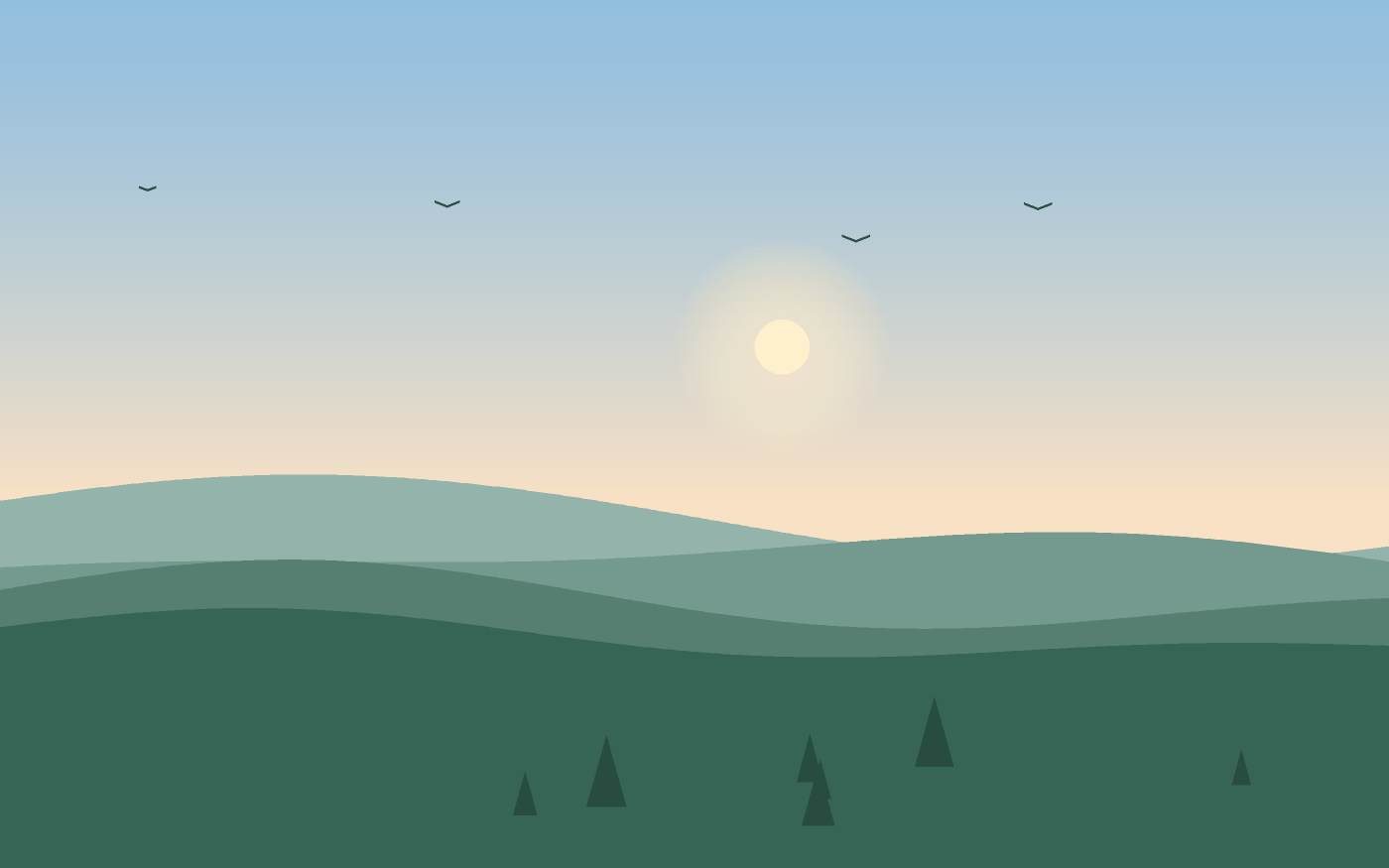 Ilustração de uma paisagem