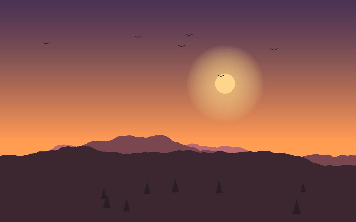 Ilustração de uma paisagem